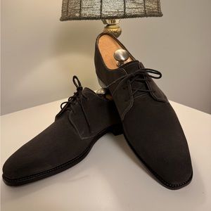 Men’s Charles Trywhitt dark brown suede shoes